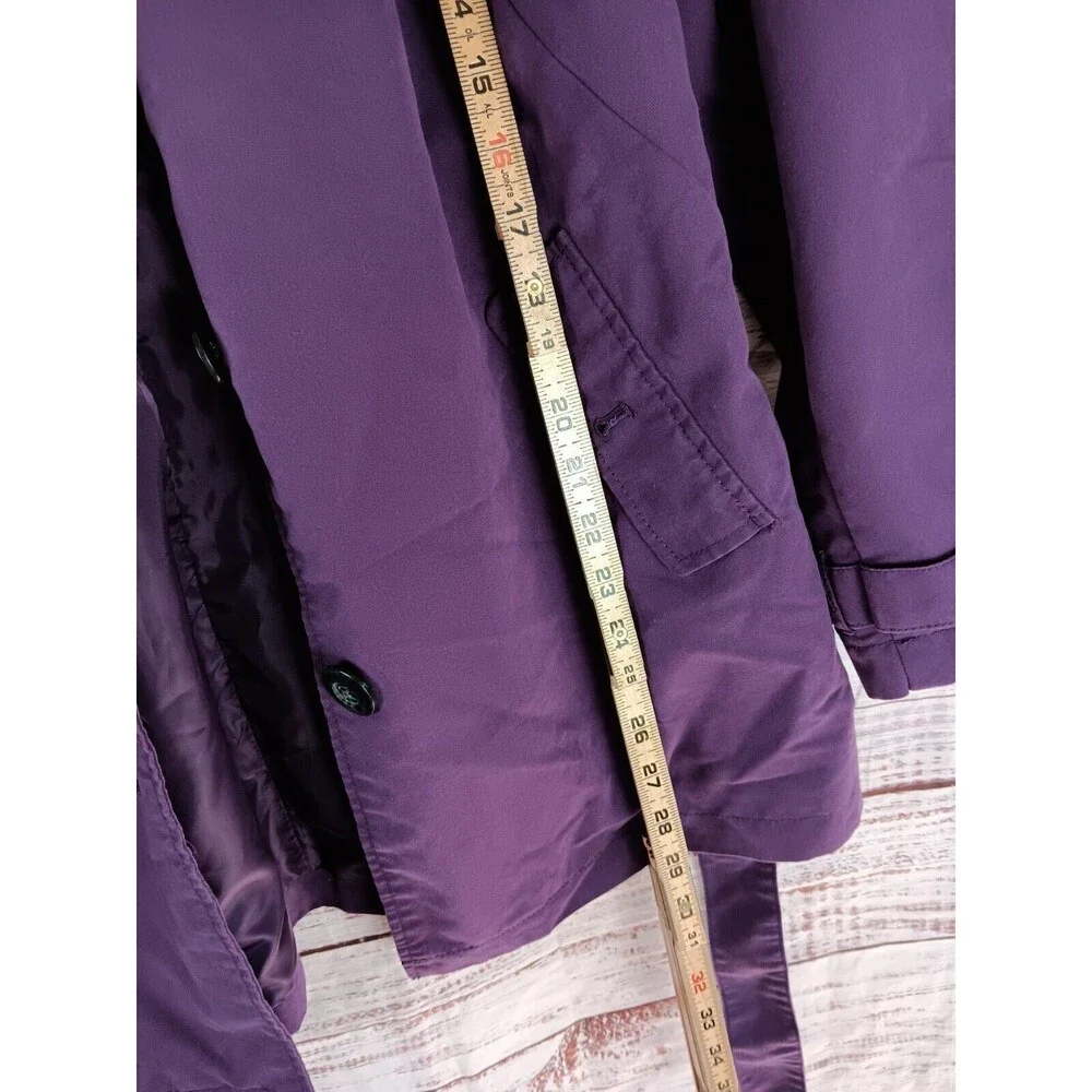 Croft & Barrow Jacket Women’s Large Purple Button Belted Cotton Blend